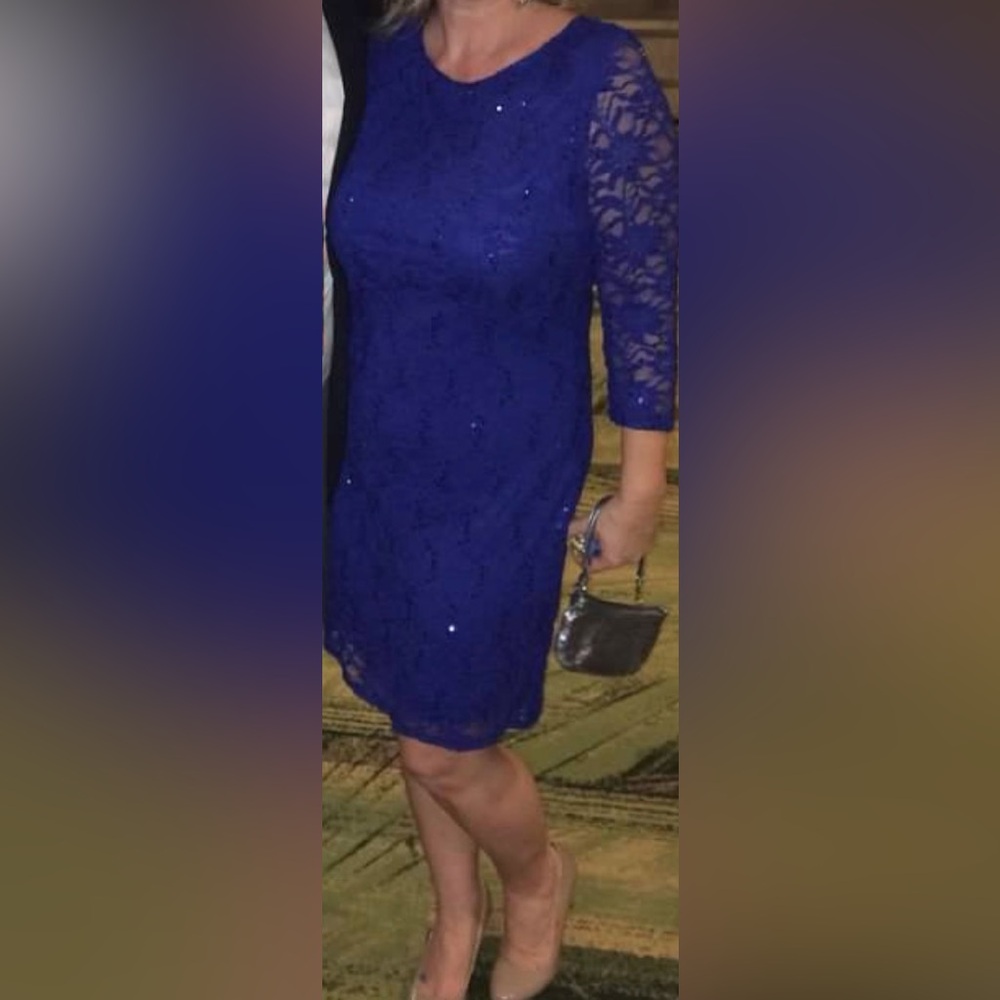 Like new. Marina sequin and lace dress.